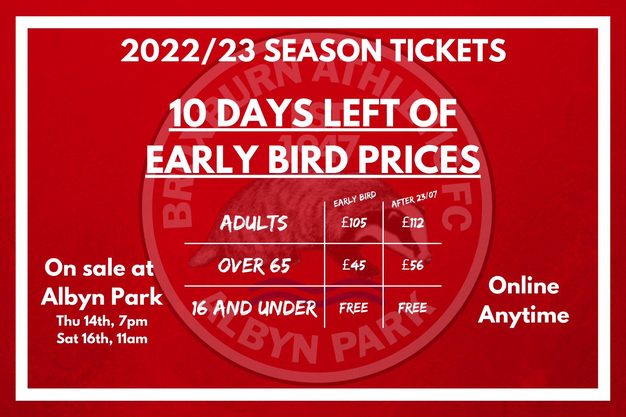 SEASON TICKET SALES