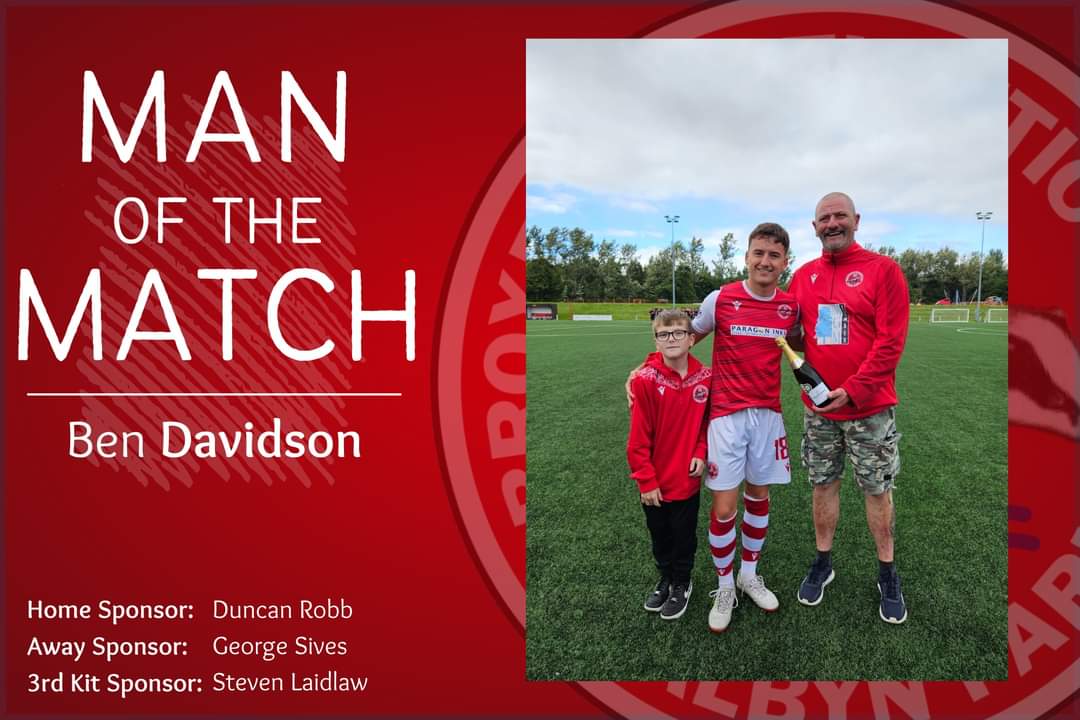 MAN OF THE MATCH V PEEBLES ROVERS